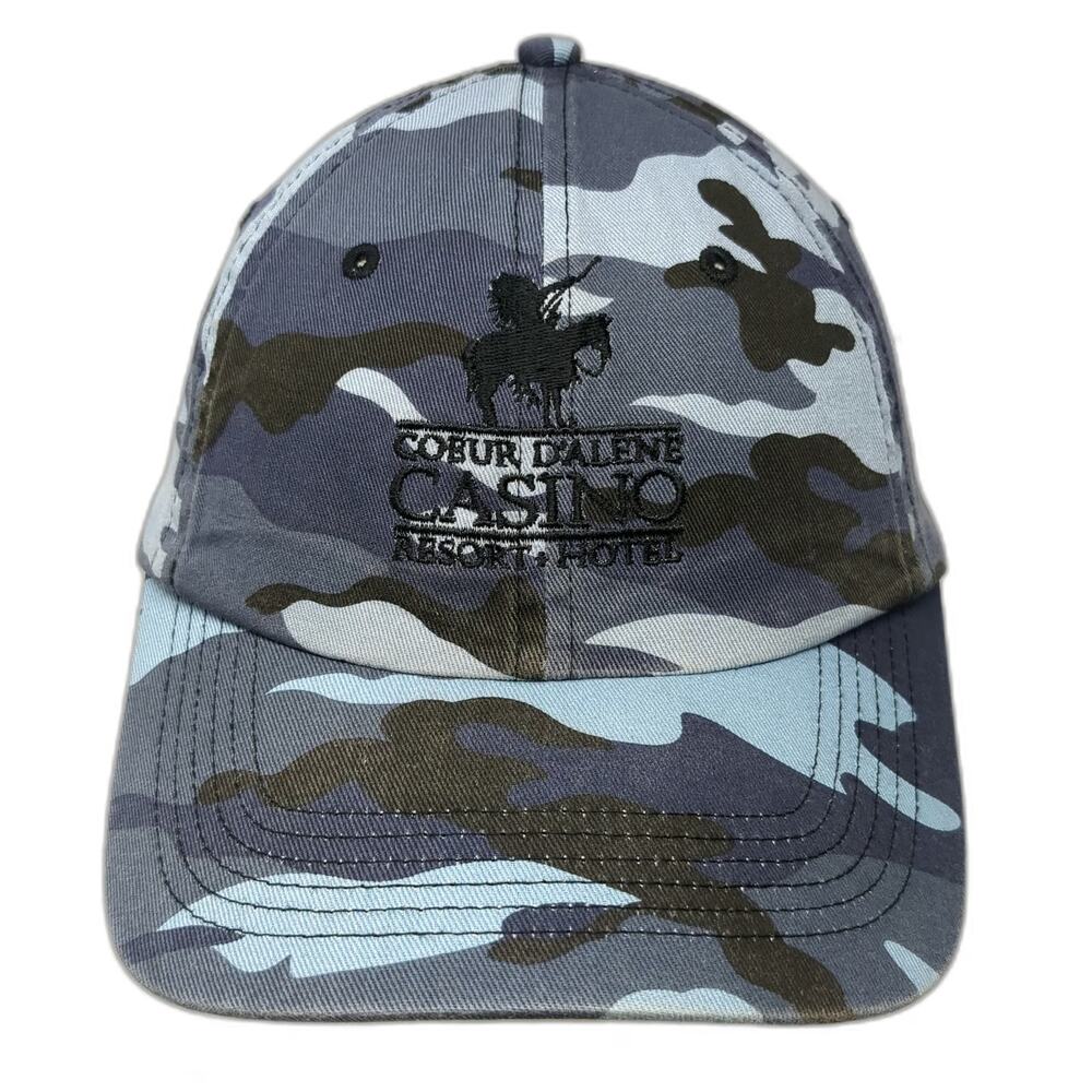 Port Authority Baseball Cap Blue Camo One Size Coeur D'Alene Casino Resort Hat